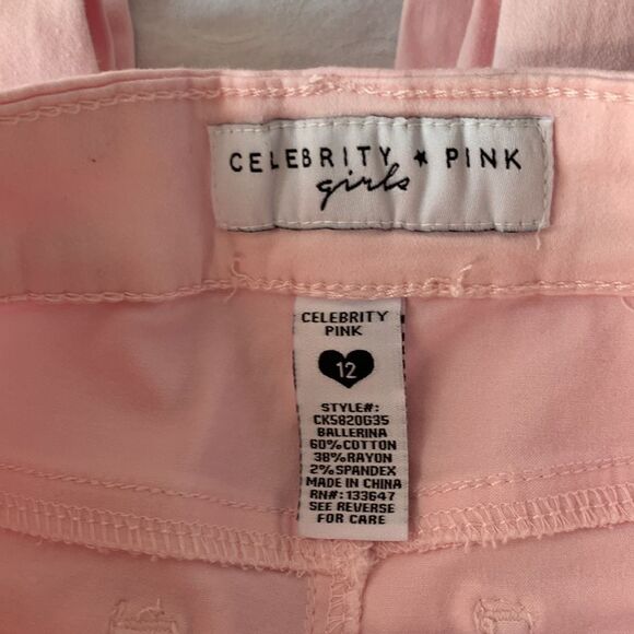 NWT Celebrity in Pink Light Pink Pants Size 12 Skinny Girls - Picture 5 of 8